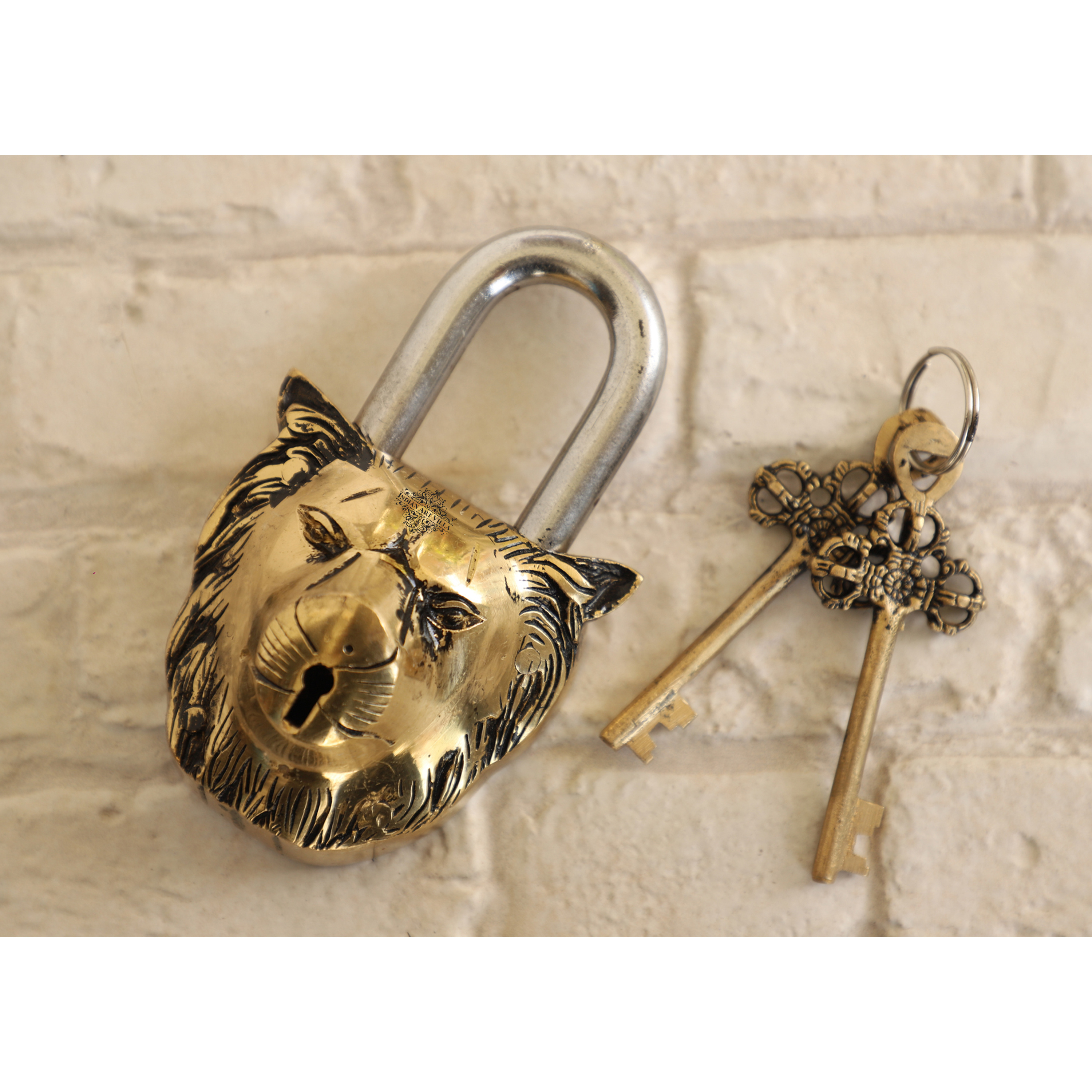 Unique Brass Lock At Discount Price Brass Lion Face Design Lock Home Hotel Temple Gift Item Supplier & Manufacturer From India