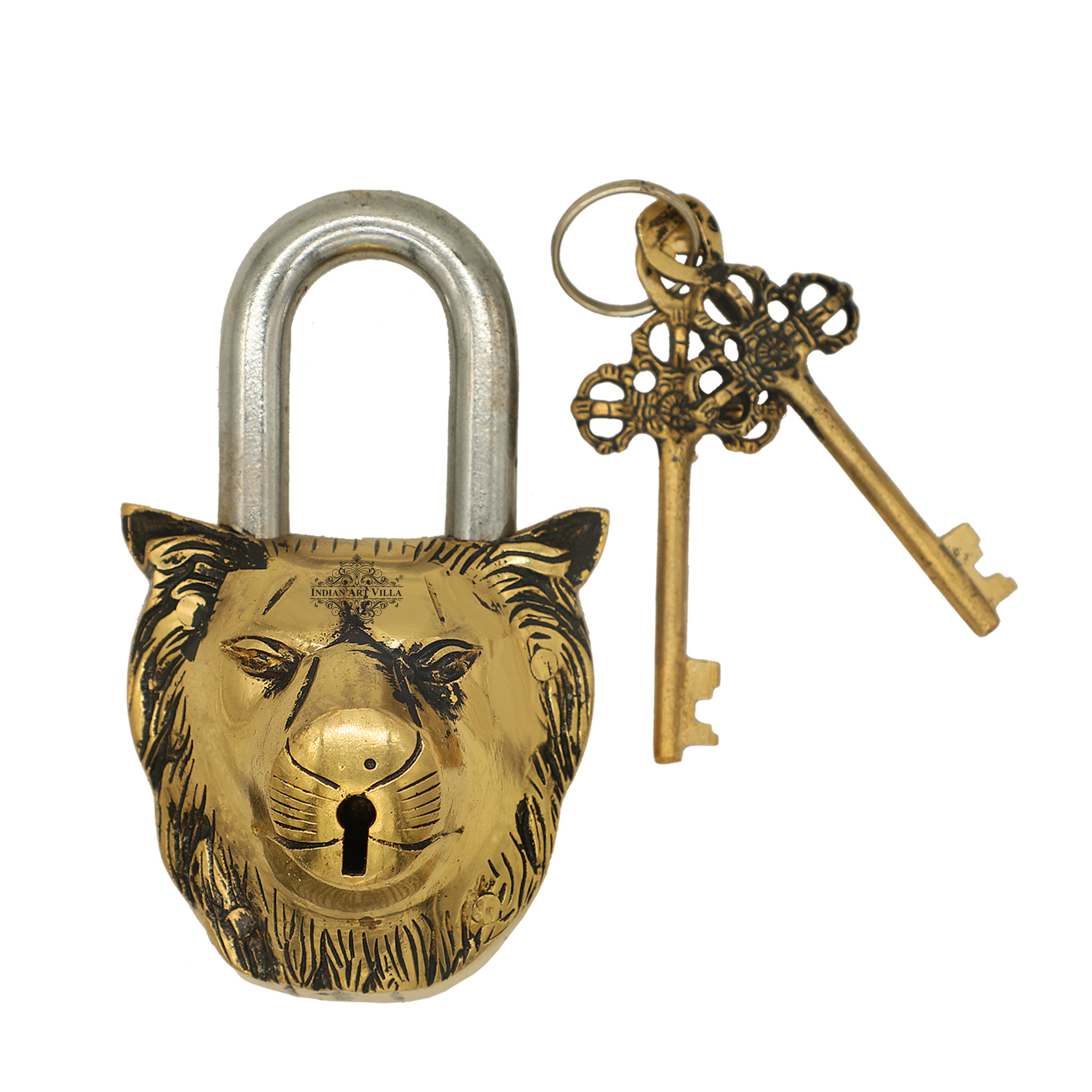 Unique Brass Lock At Discount Price Brass Lion Face Design Lock Home Hotel Temple Gift Item Supplier & Manufacturer From India