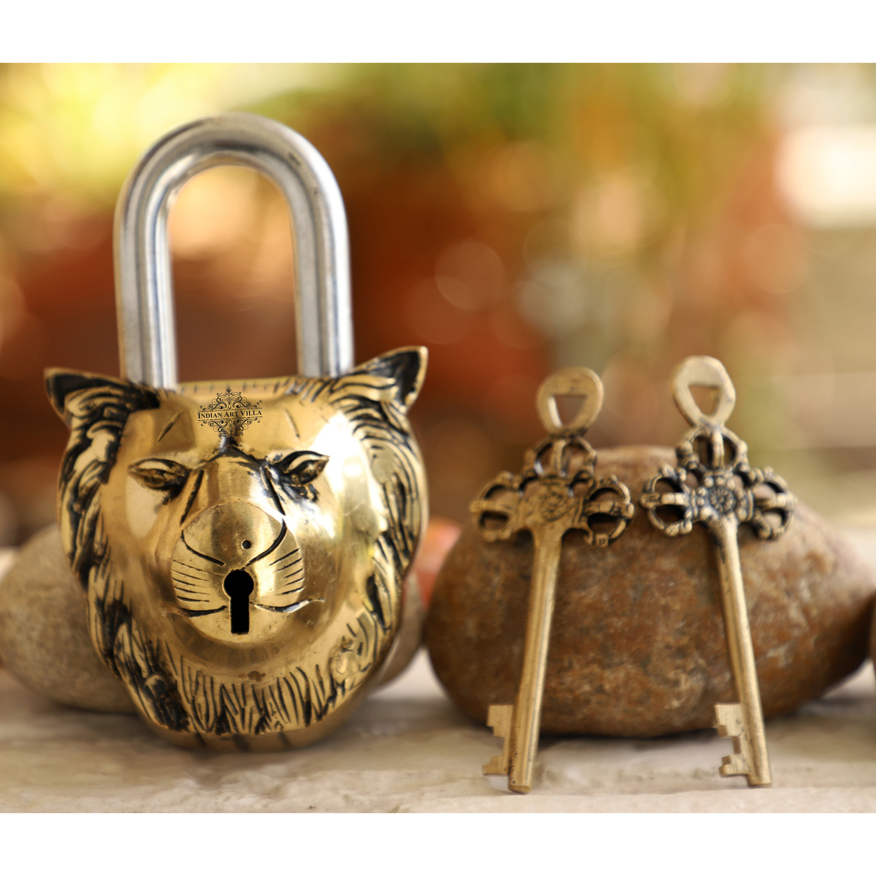 Unique Brass Lock At Discount Price Brass Lion Face Design Lock Home Hotel Temple Gift Item Supplier & Manufacturer From India