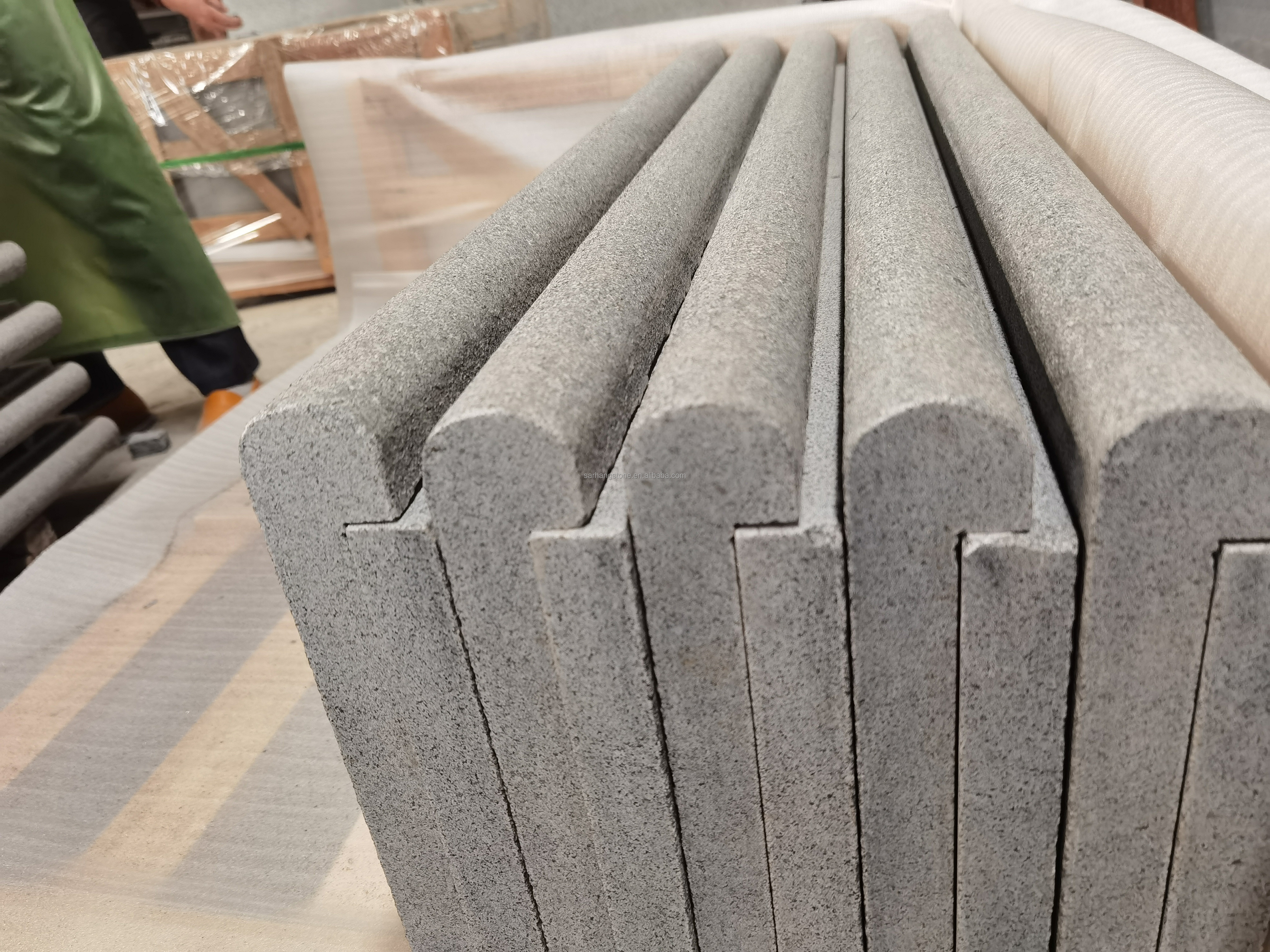 Grey Granite Swimming Pool Edge Bullnose Coping Tile