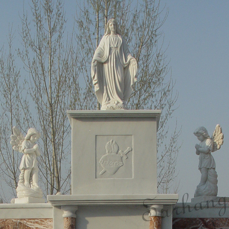 Virgin Mary and Angel High Marble Altar for church