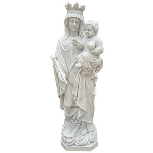 Decorative Church Life Size Catholic Religious Statue Marble Virgin Mary And Baby Jesus Sculpture Stone Mother Mary Statues