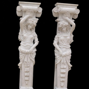 Natural stone anta lady column statue