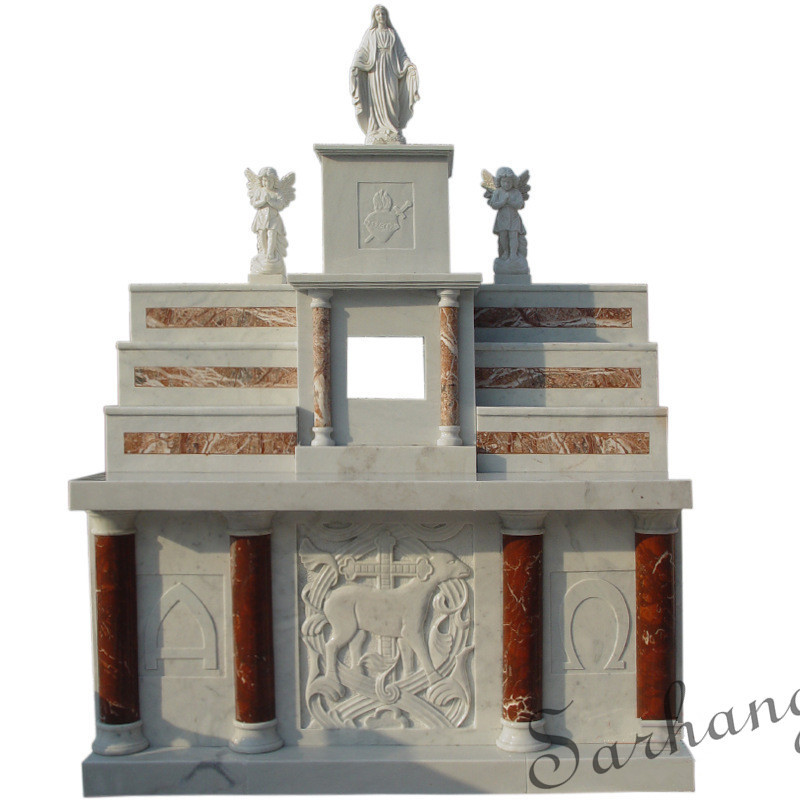 Virgin Mary and Angel High Marble Altar for church