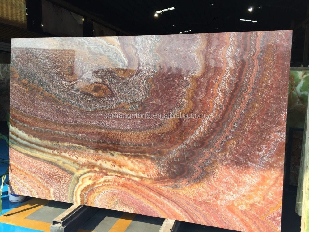 Red Onyx Marble Slab For For Background Wall