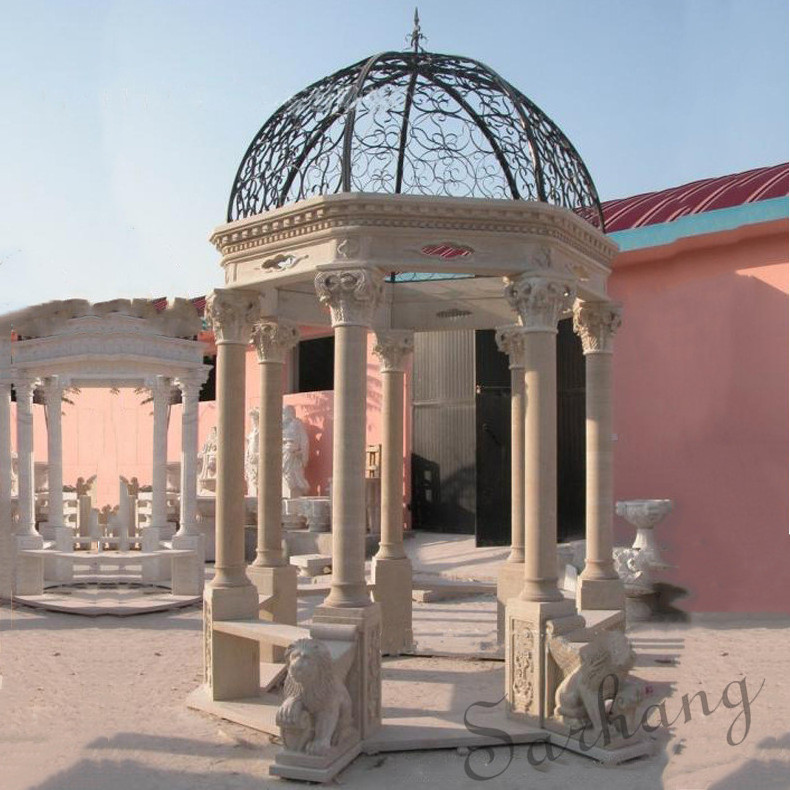 Roma Style Good Price Natural White Marble Stone Greek Statues Gazebo