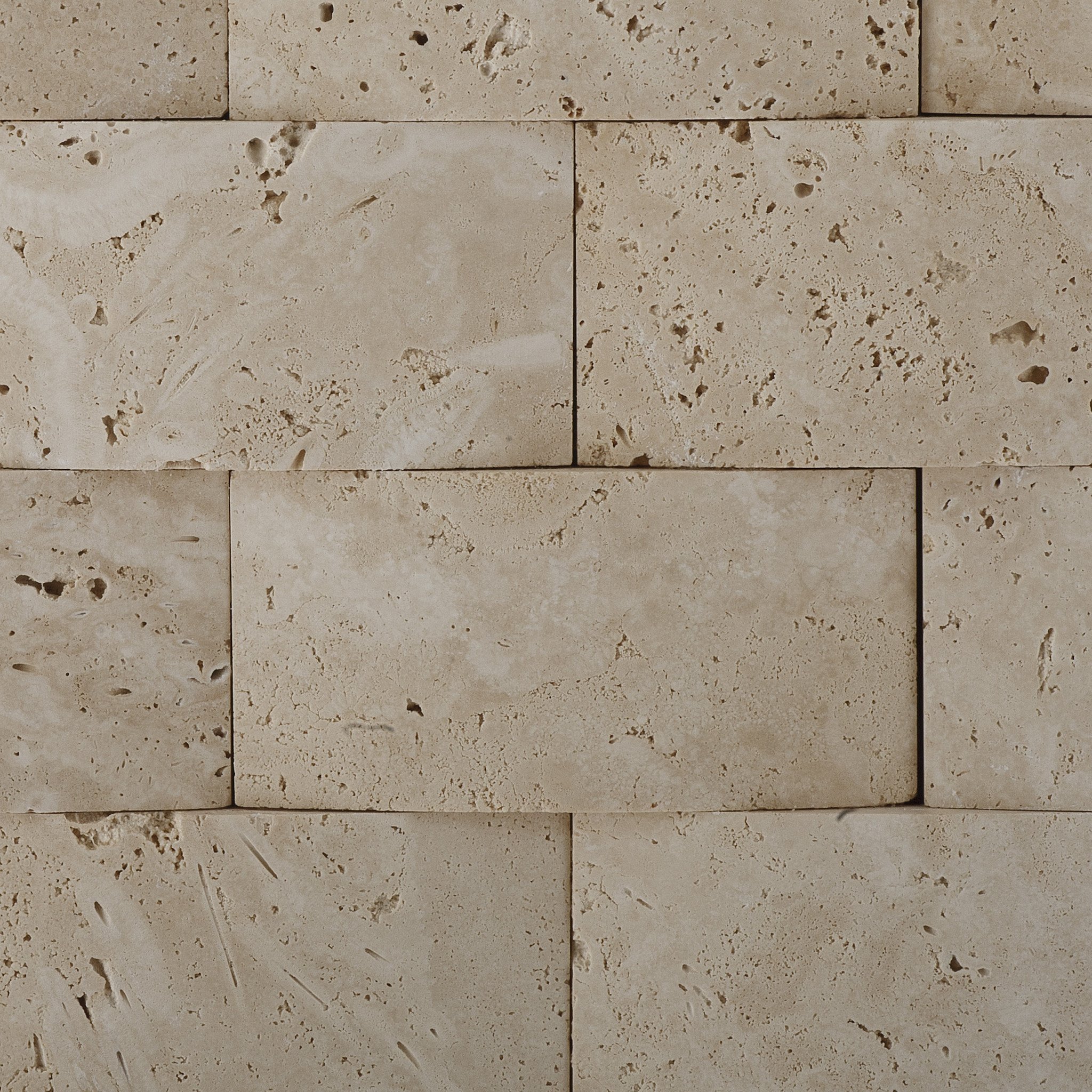 2 X 4 Ivory Travertine CNC Arched 3-D Brick Mosaic Tile