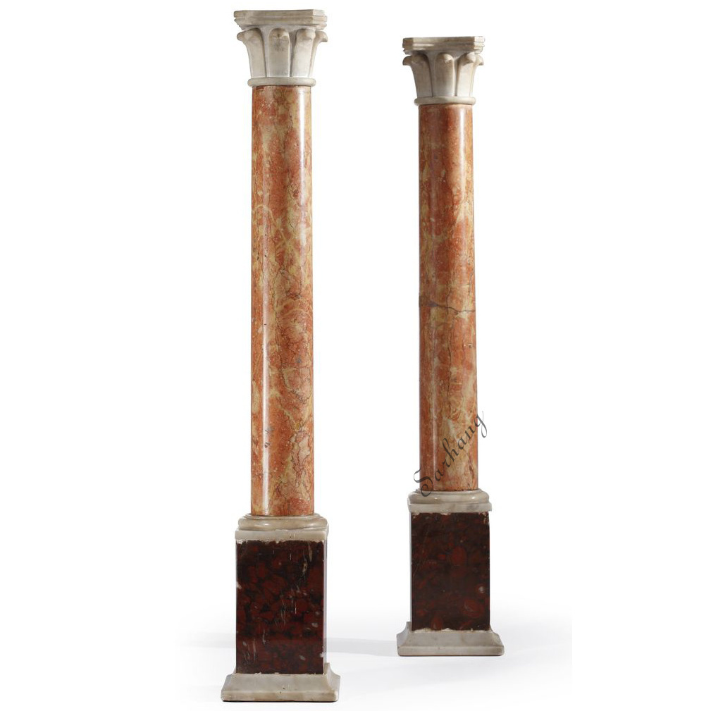 Factory price hand carved garden high natural marble stone columns