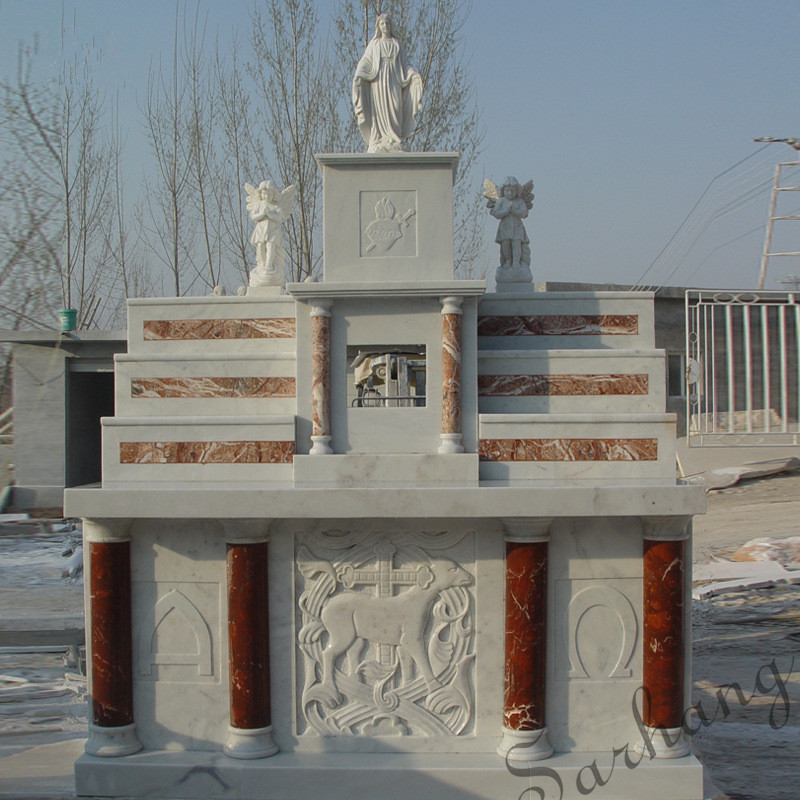 Virgin Mary and Angel High Marble Altar for church