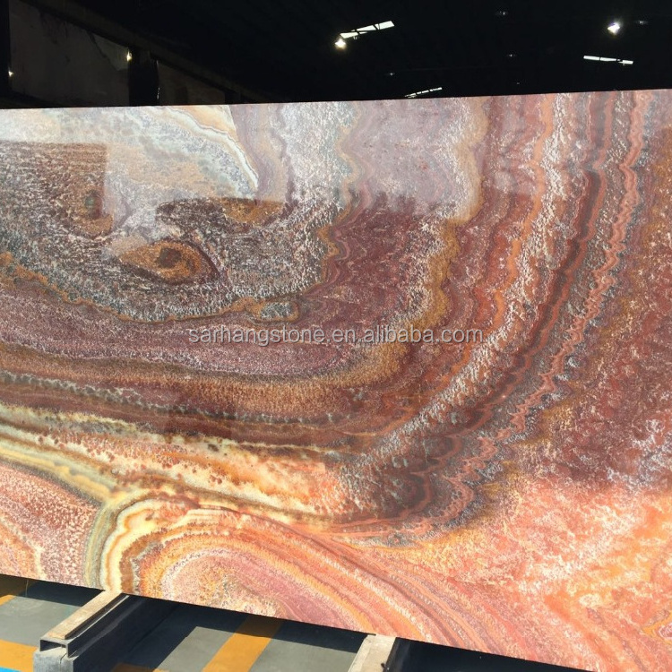 Red Onyx Marble Slab For For Background Wall