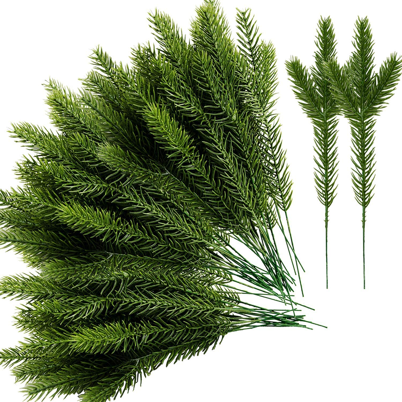 Artificial Pine Needles Branches with Pine Cones 11 Inch Artificial Greenery Pine Picks Twigs Stems Picks for Christmas Garland