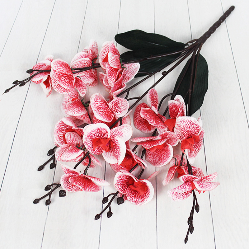 Silk flower small butterfly orchid home hotel decoration office living room bedroom decoration artificial flower bouquet