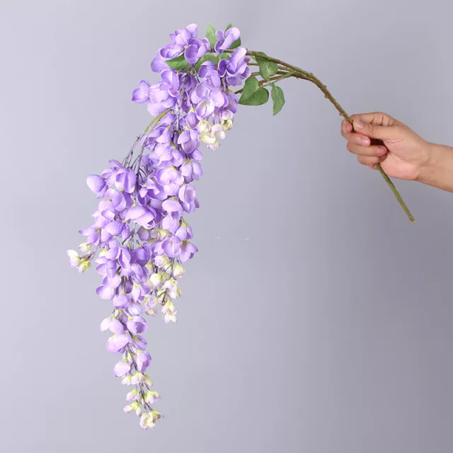 YIWU Wholesale purple wisteria wedding ceiling silk flower hotel lobby wedding wall hanging decorative flowers plants