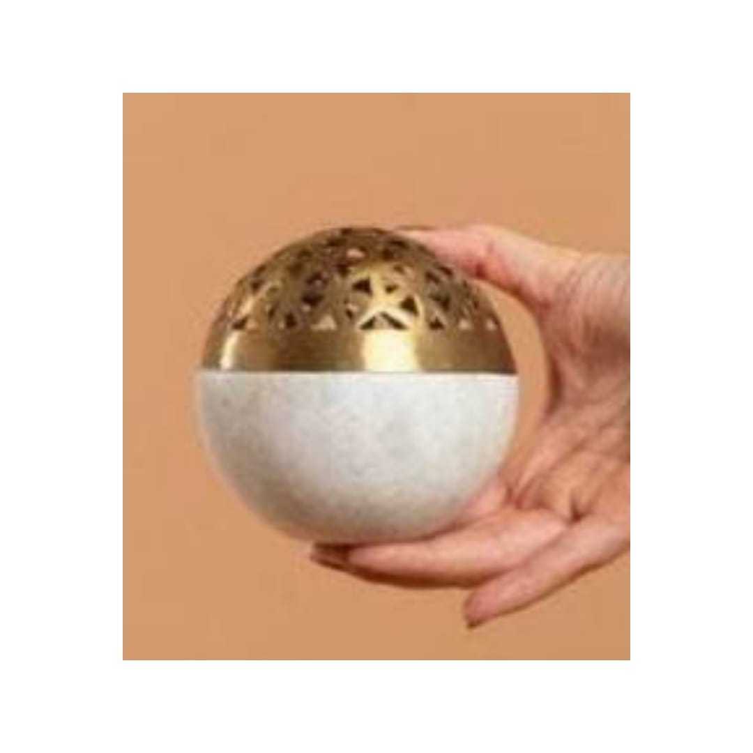 oud burner Incense Bakhoor  top censer burner Matte Gold wholesale antique Arabic marble metal brass gold plated