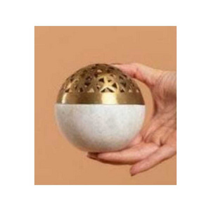 oud burner Incense Bakhoor  top censer burner Matte Gold wholesale antique Arabic marble metal brass gold plated