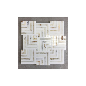 Backsplash kitchen tiles/ mother of pearl tile/ wall decorations for home  brass inlay tile mosaic craft