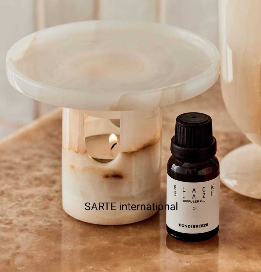 Natural Alabaster stone Decorative Wax Melter Marble Stone Marble Oil Burner Home decor Office decor Aroma oil burner