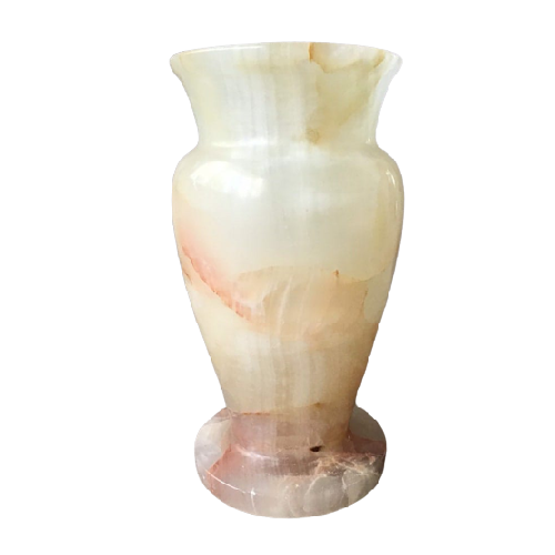 Luxury beautiful nature onyx marble flower vase Customized Natural green Onyx Stone Marble Flower Vase