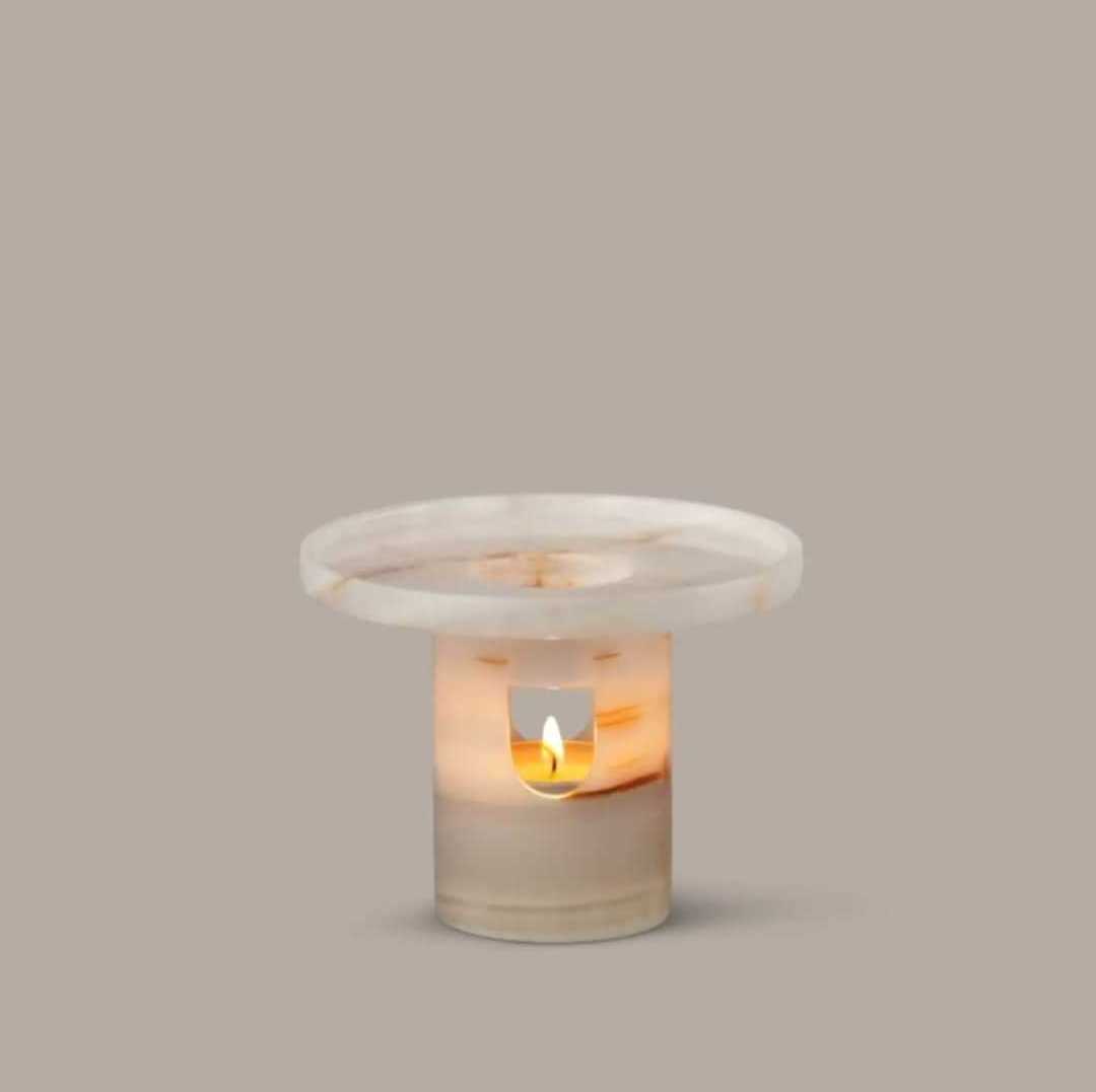 Natural Alabaster stone Decorative Wax Melter Marble Stone Marble Oil Burner Home decor Office decor Aroma oil burner