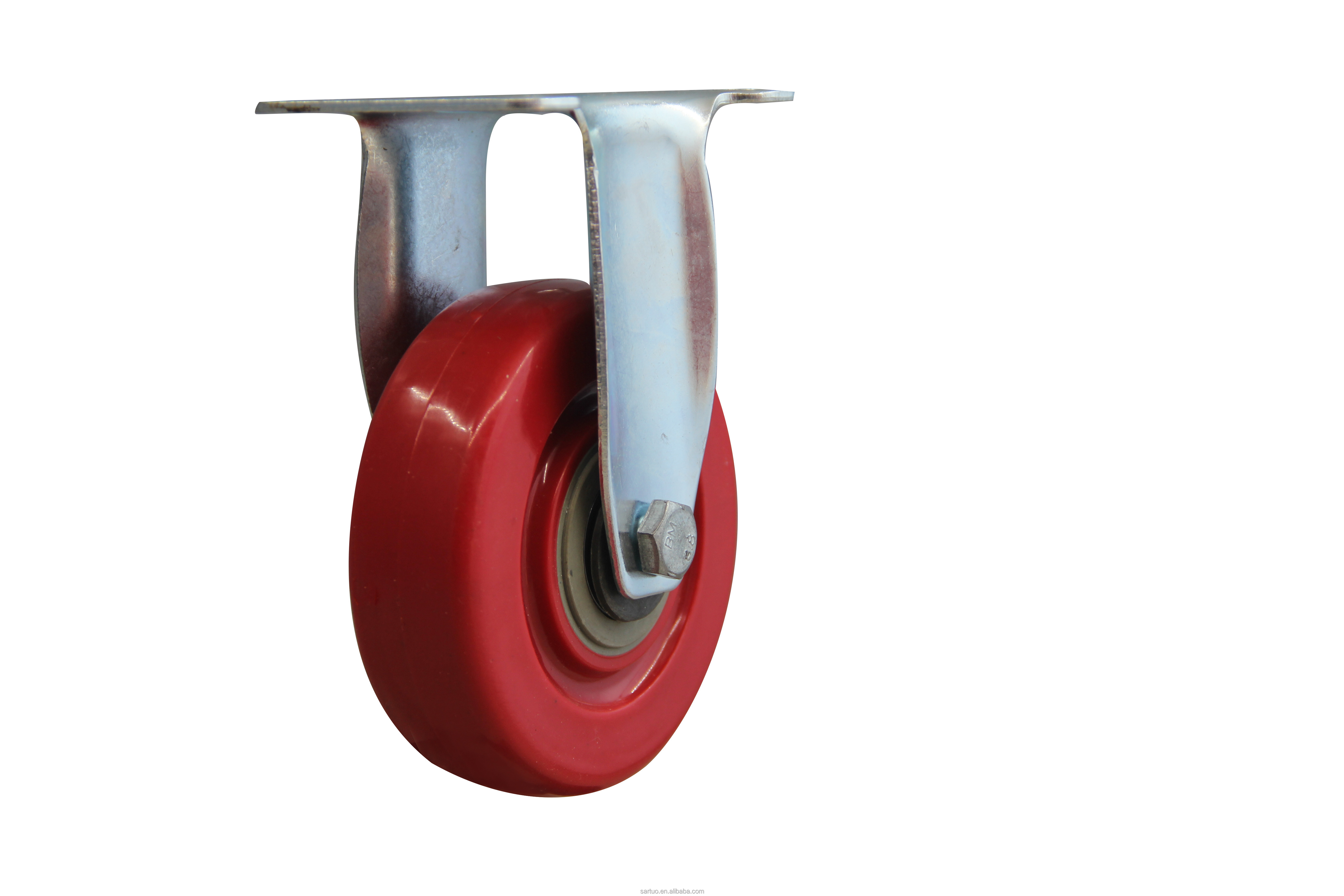 5IN Red nylon Caster Wheels Furniture Fittings Swivel Plate Industrial Pu Caster Wheel Heavy Capacity Medium Duty Small Casters