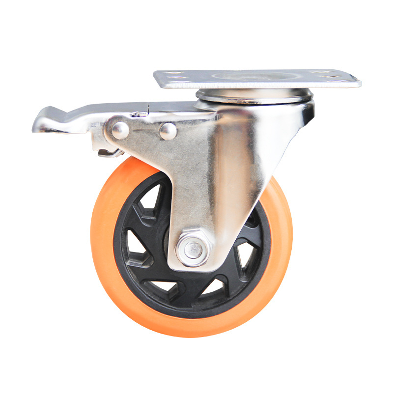 4inch SUS 304 stainless steel bracket Medium casters pet cage home replace Polyurethane Wheels