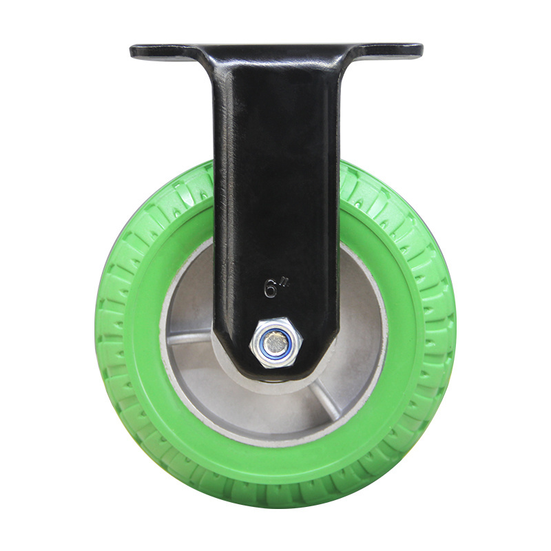 5inch Heavy duty green aluminum core rubber stamp Trailer casters Traction work Rolling Large Swivel Casters