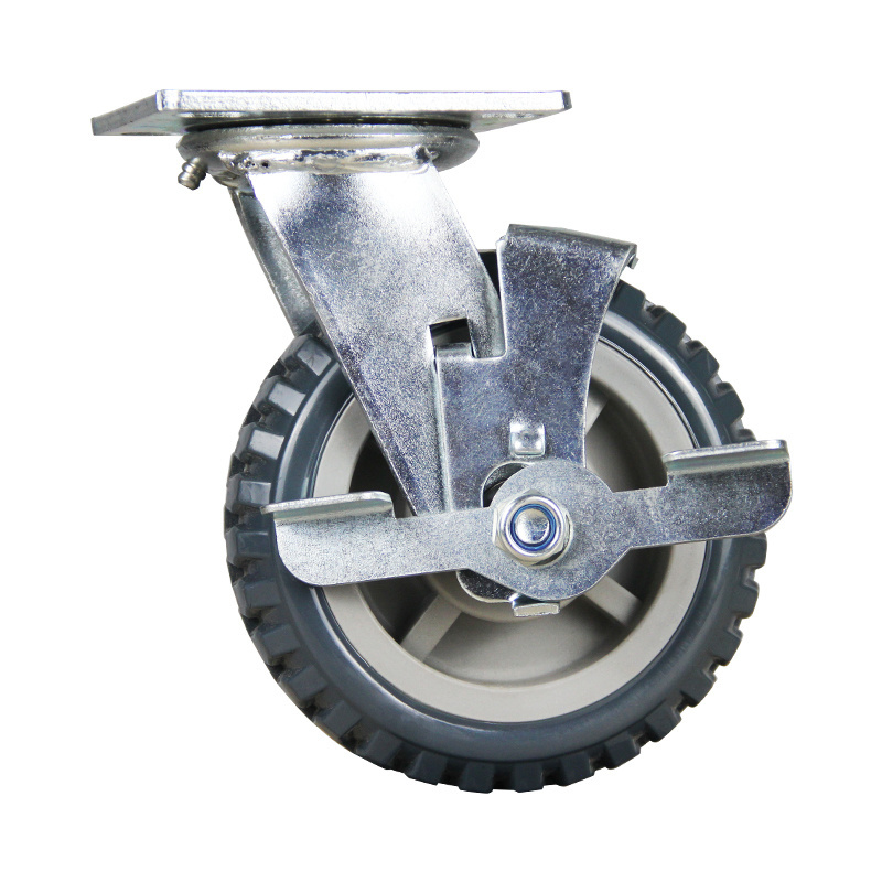 Heavy duty 4 Inch Beacon Castor Wheel Polyurethane PVC Material 300kg Load Universal Brake Wheels With Brake