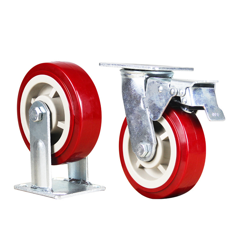 4 Inch High Load 300KG Trolley Trailer Shopping Cart Universal Wheel Polyurethane Material Caster Heavy Duty Caster