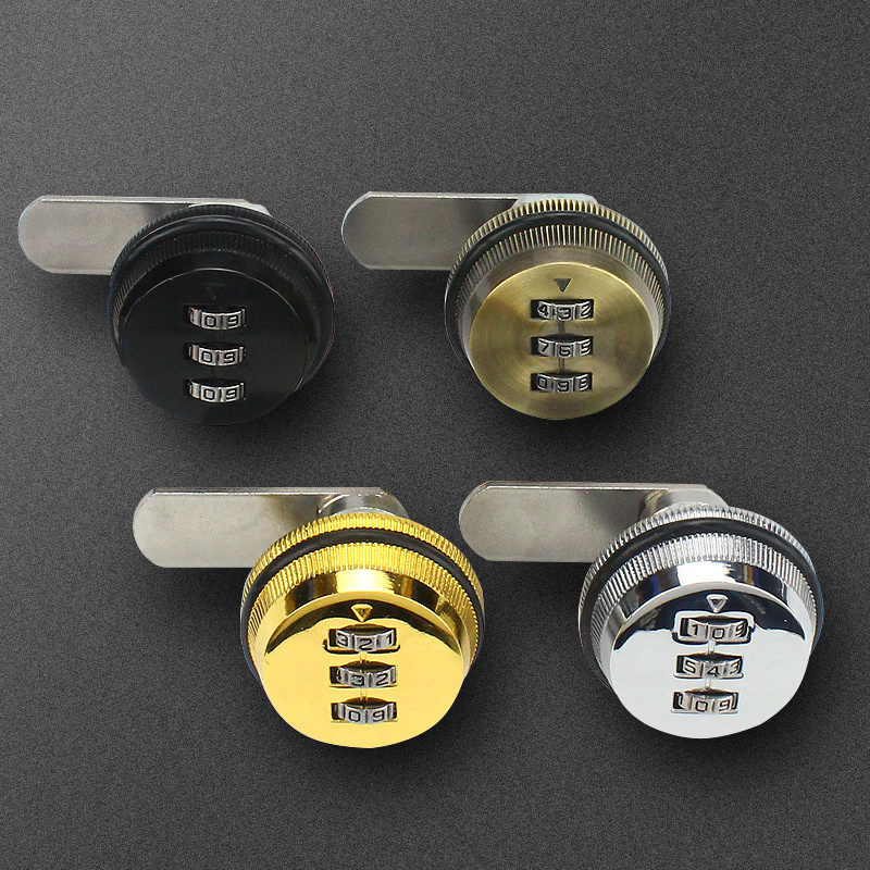 Digital password cam lock 3-digit combination smart zinc alloy drawer cabinet door wheel dial lock