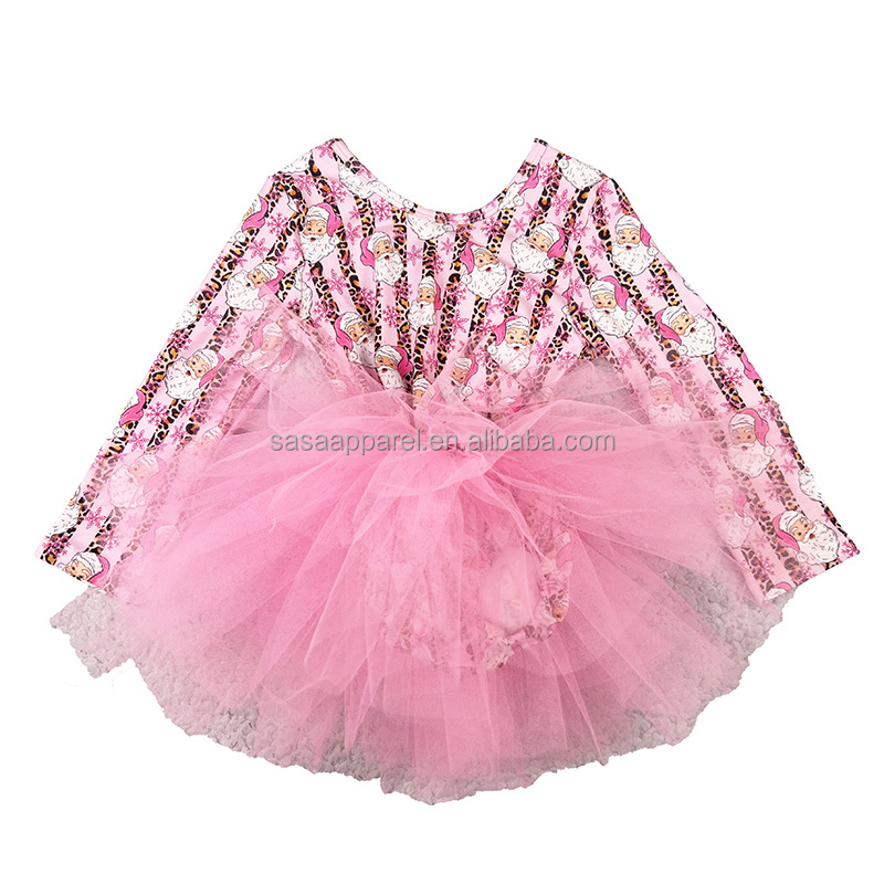 Wholesale pink heart print valentine Baby Girls Tulle Dresses boutique flutter party tutu romper