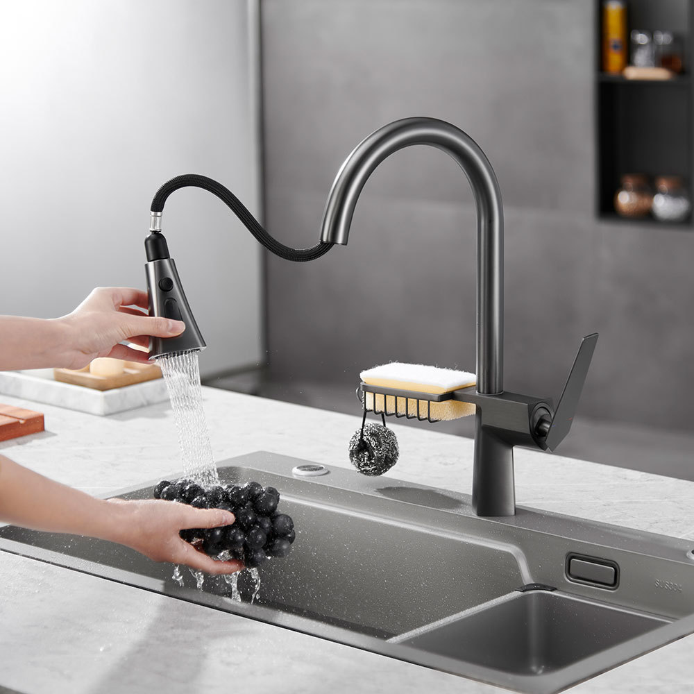 Hot Style Durable Adjustable Smart Mixer Kitchen Sink Taps Faucet Pull Out Hot And Cold Kitchen Faucet