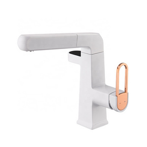 Top Sales Style Pull-Out Lifting Sink Water Tap Mixer Led Bathroom Digital Basin Faucet With Sprayer Rainfall Waterfall