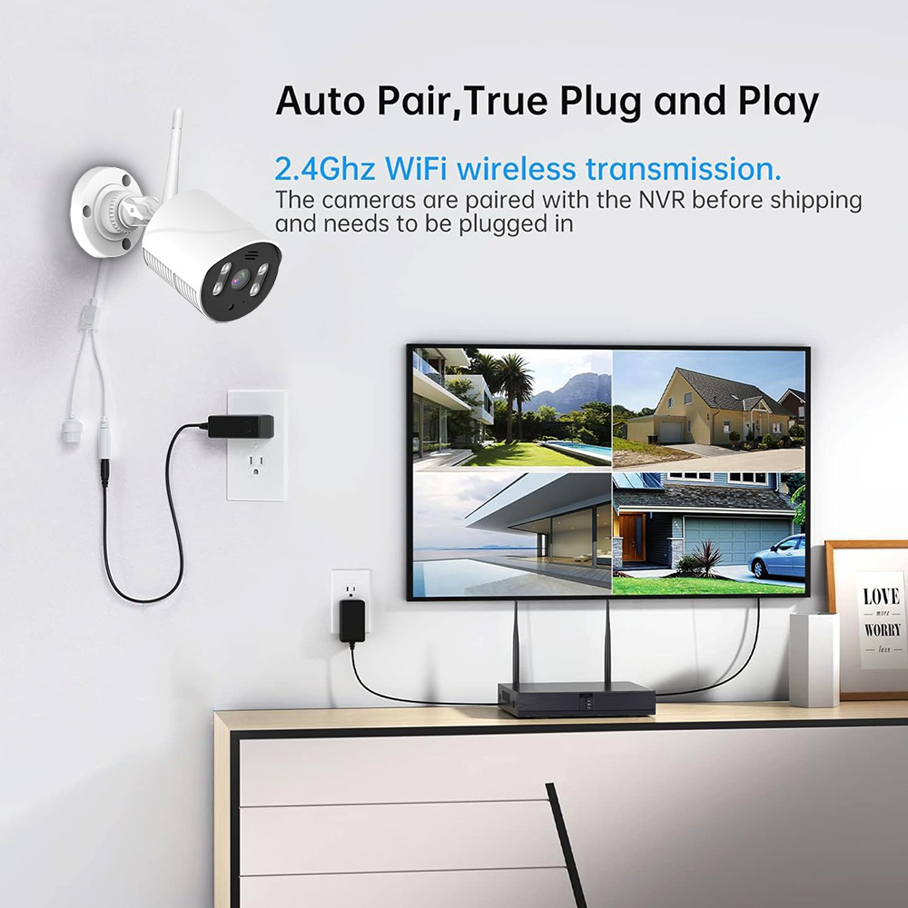 4CH Wifi NVR Kits 3MP Outdoor Audio IP Camera System H.265 Home Security Waterproof CCTV Wireless Surveillance Camera Set