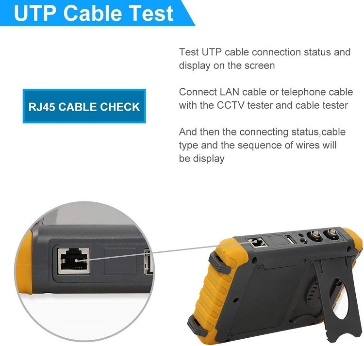 Portable TVI CVI CVBS Analog AHD CCTV Camera Diagnostic Equipment Video Monitor UTP PTZ Cable Test 5 inch Cctv Tester Monitor