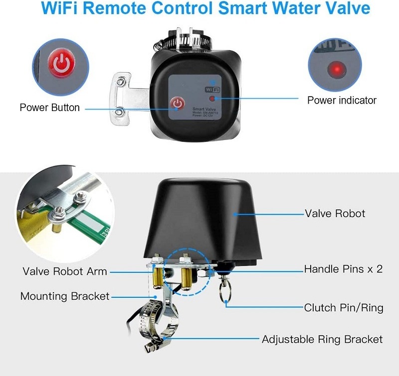 Tuya Alexa Google Voice Control Waterproof Wireless WiFi Smart Water Valve