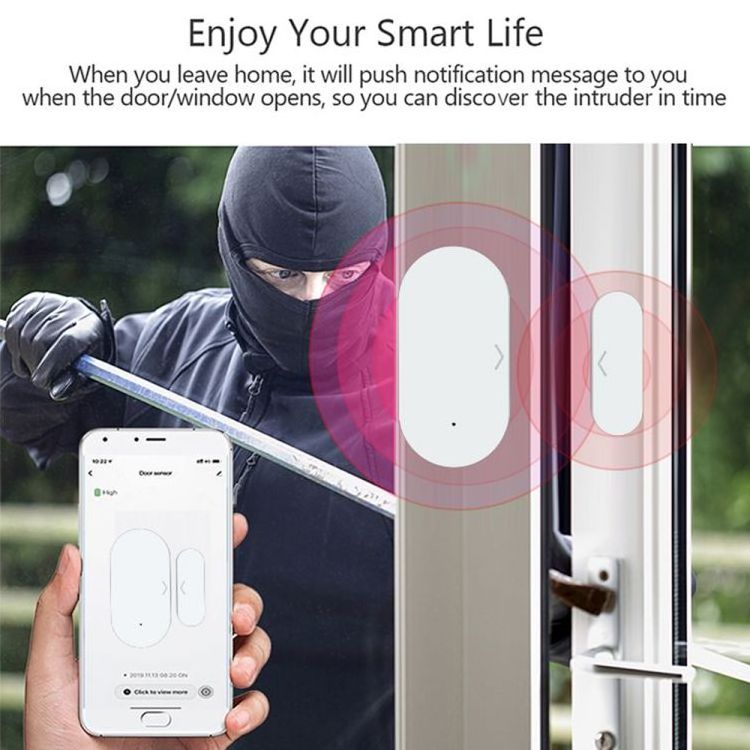 Zigbee WiFi Smart Window Door Open Detector Contact Gap Alarm WiFi Anti Thief Home Alarm Tuya Door Sensor For Home Security