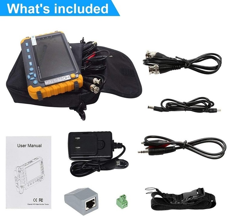 Portable TVI CVI CVBS Analog AHD CCTV Camera Diagnostic Equipment Video Monitor UTP PTZ Cable Test 5 inch Cctv Tester Monitor