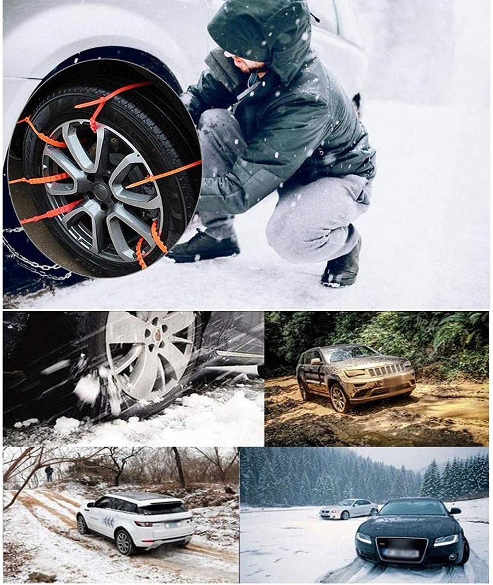 Anti-skid Strips Plastic Snow Tire Chain for Car SUV Emergency Tyre Anti-Skid Cable Adjustable Nylon Zip-Tie Track Claws