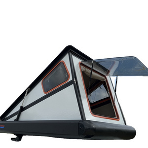 outdoor auto folding glamping sun shelter shower triangle car roof top rv trailer cabin sleep camping tent waterproof with bed