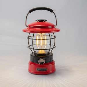 Portable Rechargeable Retro Lantern Lamp for Tent Vintage Camping Light Outdoor LED Camping Lantern