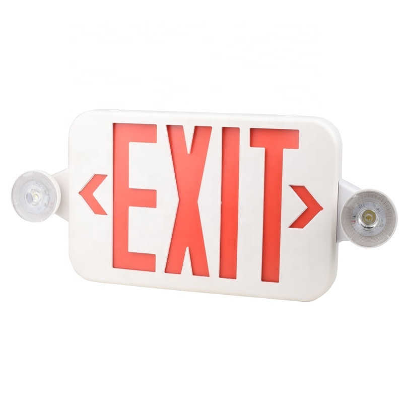 America Standard Ningbo Factory Ni Cd Battery Emergency Exit Sign LED Light Combo