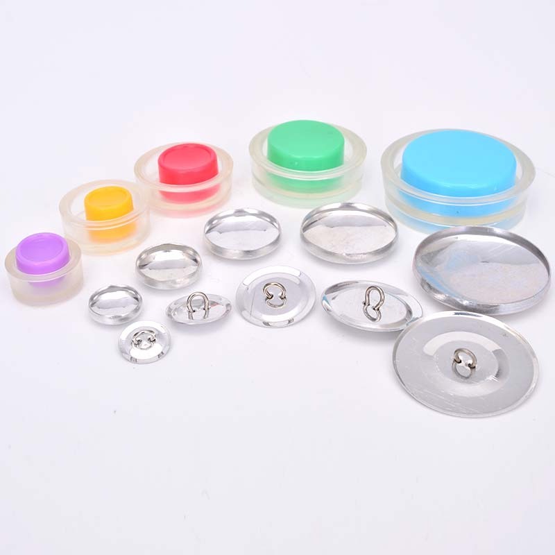 Wholesale Fabric Covered Buttons Aluminum DIY Handmade Bread Shape Round Fabric Accessories Clothes Semi-finished Product Button