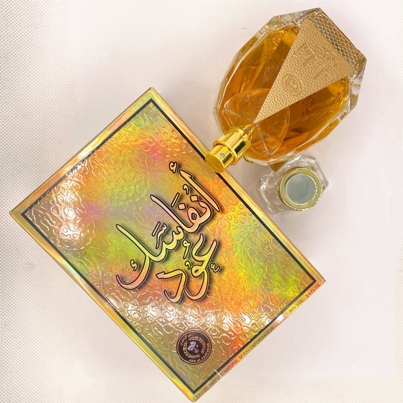 Hot sale golden Arabian ladies perfume unique Luxury gift box 100 ml Women Dubai perfume