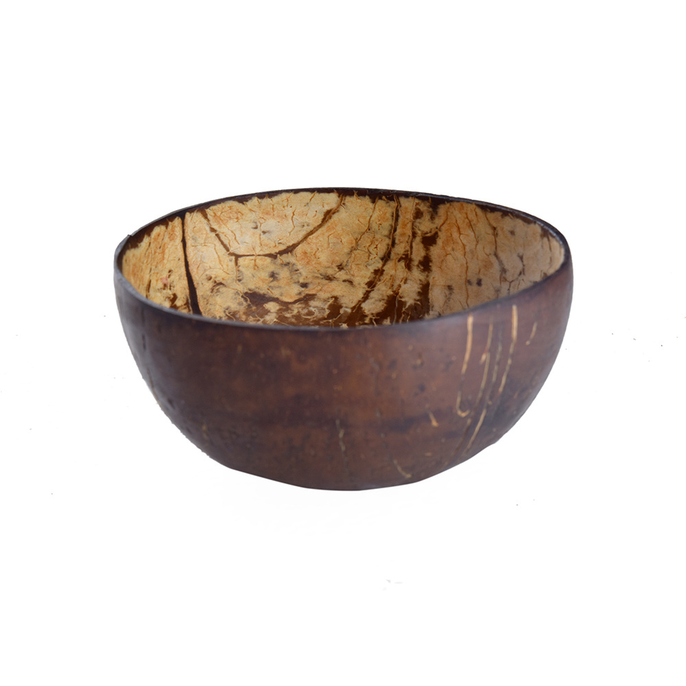 Handmade 100% Natural Coconut Shell Bowl Coconut Tableware Round Bowls for Fruit Dessert Salads