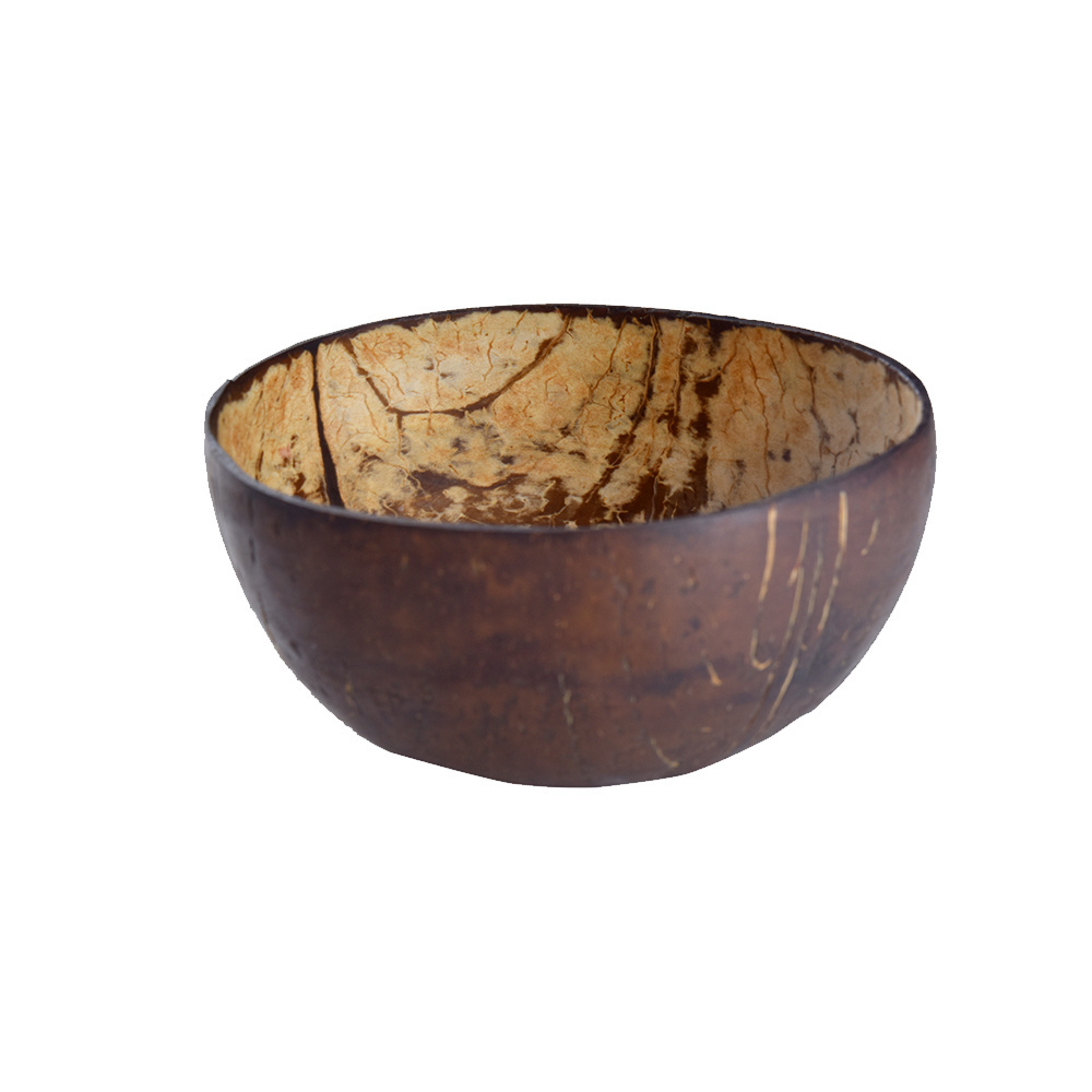 Handmade 100% Natural Coconut Shell Bowl Coconut Tableware Round Bowls for Fruit Dessert Salads