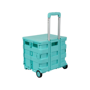 Reliable Quality Household Shopping Cart Collapsible Rolling Crate on Wheels Folding Hand Shopping Trolleys & carts