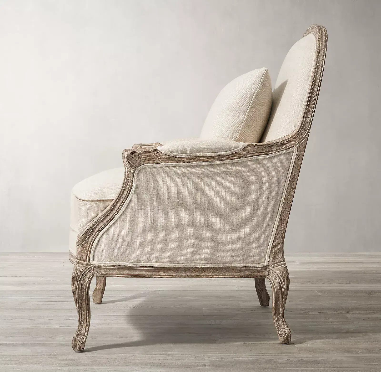 Home Furniture American Style Comfort Luxury Leisure Single Lyon Linen Armchair Dining Chair