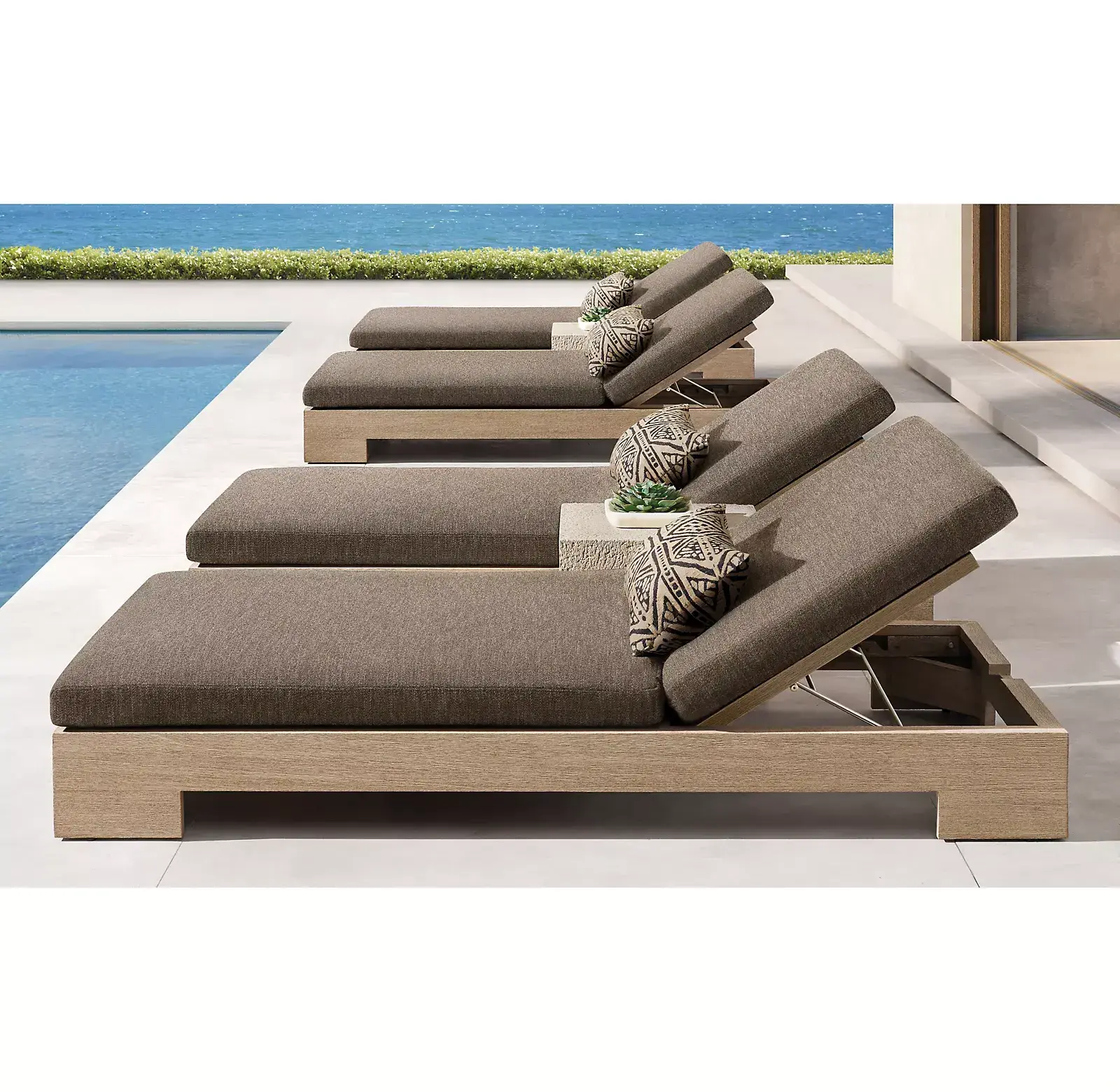 Sassanid new arrival Outdoor Patio Garden Set resort All Weather teak Wicker Ubud Lounge Chaise Modern Luxury Outdoor Furniture