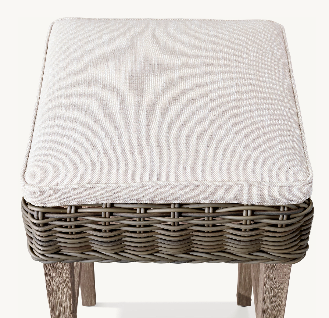 Sassanid Classic Design Garden Rattan Outdoor Furniture All-weather Handwoven Provence Stool