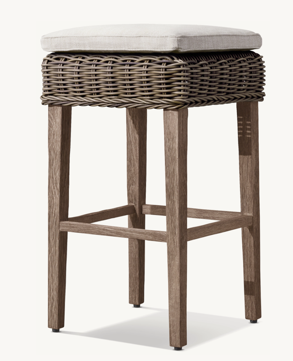 Sassanid Classic Design Garden Rattan Outdoor Furniture All-weather Handwoven Provence Stool